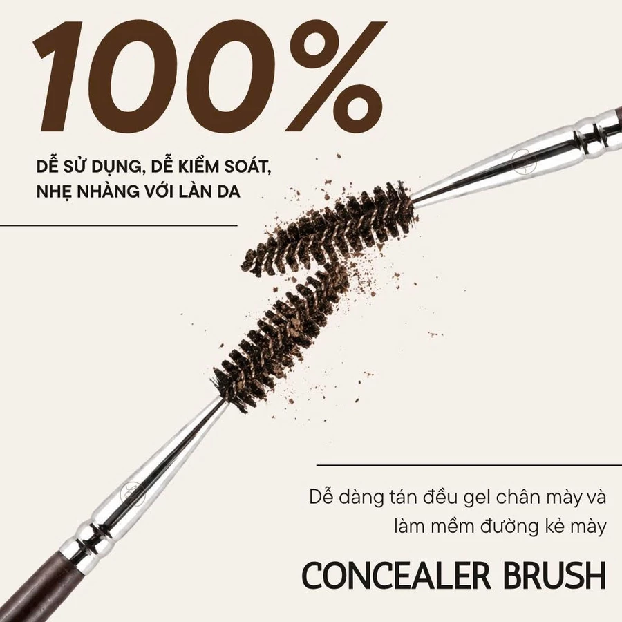 Cọ chải mày và mi cuốn xoắn Bh Cosmetics Eyebrow Brush BH017